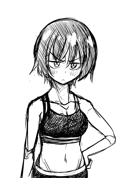 マチュ練習落書き。 ジト目させると殺気が強過ぎてマチュっぽくなくなっちゃう…