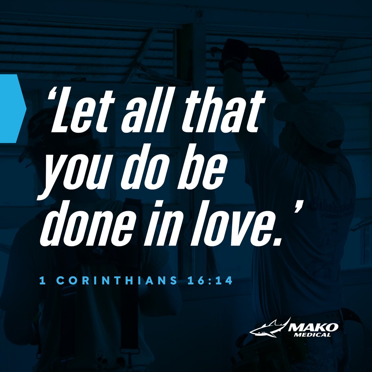 ‘Let all that you do be done in love.’ – 1 Corinthians 16:14 💙 At MAKO Medical, this verse is the foundation of our mission to serve. How are you showing love in your community this week? Share in the comments! #FaithInHealthcare #MissionDriven #MAKOMedical