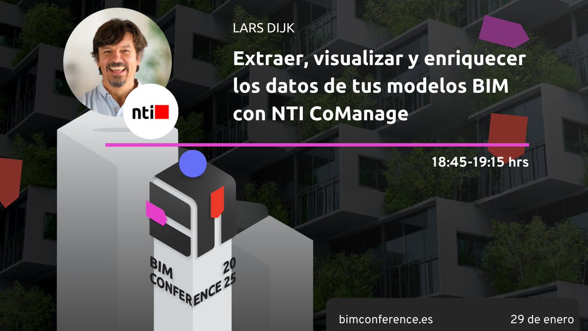 NTI_Spain's tweet photo. Lars Dijk de @NTI en la BIM Conference 2025

📢 "Extraer, visualizar y enriquecer los datos de tus modelos BIM con NTI CoManage"
📅 29 enero | 🕢 18:45 hrs

👩‍💻 https://t.co/tLGC1XPnQC

#BIMConference2025 #Autodesk #NTIGroup #BIMData #gestiondedatos #Innovación #construccion https://t.co/3FuNWUxROf