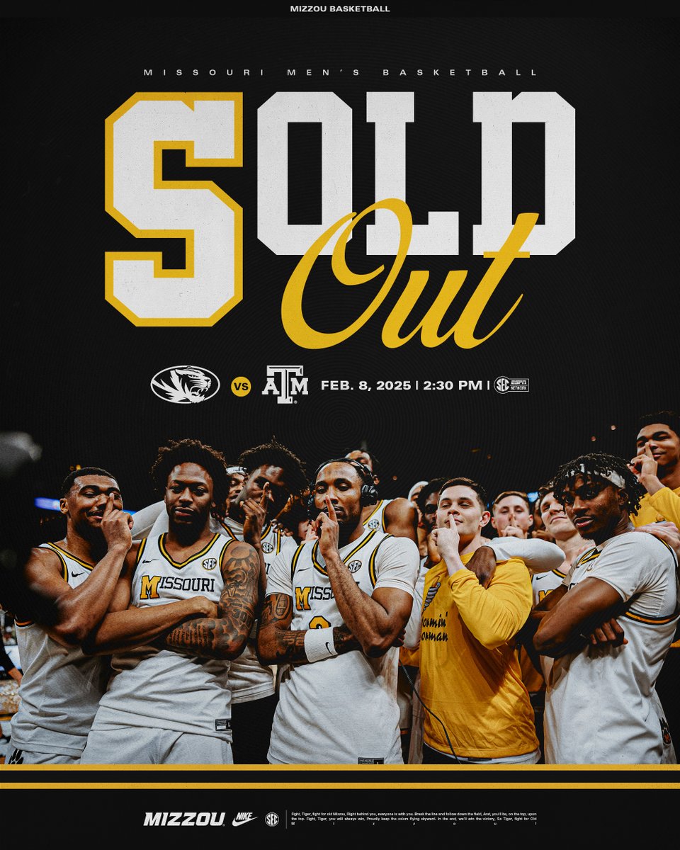 Not slowing down with our fourth-straight sellout 🔥

#MIZ 🐯