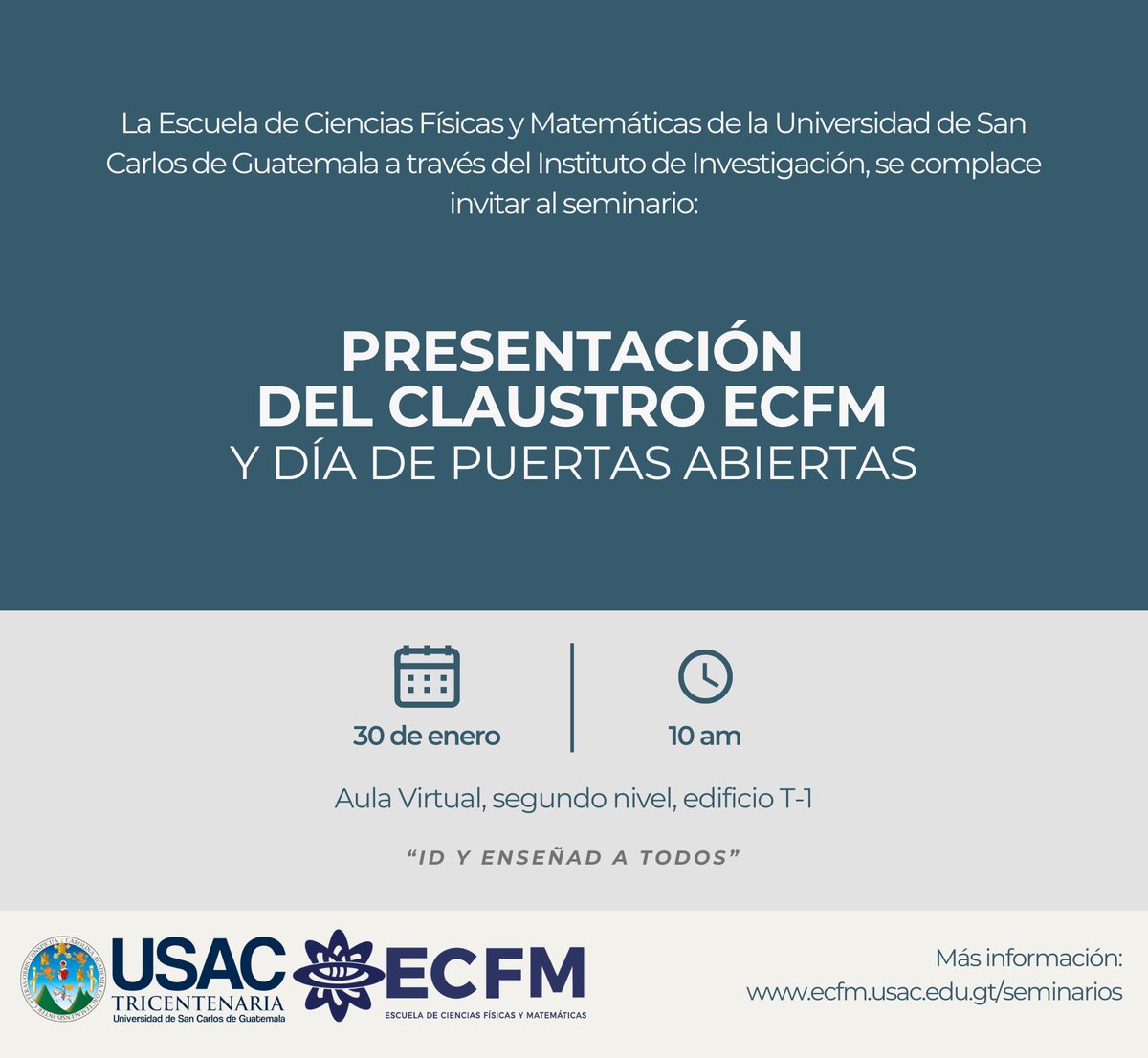 Los esperamos!! #ECFMUSAC #seminariosecfm