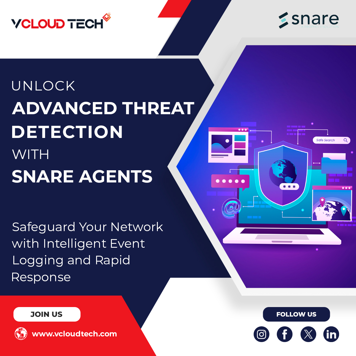 vCloudTech's tweet image. Cyber threats are evolving fast, and your defenses need to keep up. #SnareAgents offers intelligent event logging and rapid response to protect your network from advanced threats. @vCloudTech 
Protect your business with Snare today! bit.ly/3UwASSt
#CyberProtectionTools