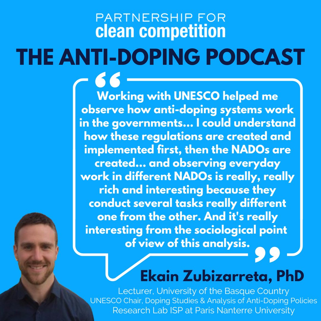 The PCC - Funding Anti-Doping Science (@pccantidoping) on Twitter photo Learn more about the <a href="/UNESCO/">UNESCO 🏛️ #Education #Sciences #Culture 🇺🇳</a> Chair in Doping Studies and Analysis of Anti-Doping Policies from our latest podcast guest Dr. <a href="/ekainzu/">Ekain Zubizarreta</a>. He also shares updates on recent research studies on #antidoping policy, anti-doping organizations, and more.
cleancompetition.org/anti-doping-po…
<a href="/ISP_Cnrs/">ISP UMR7220</a> Learn more about the <a href="/UNESCO/">UNESCO 🏛️ #Education #Sciences #Culture 🇺🇳</a> Chair in Doping Studies and Analysis of Anti-Doping Policies from our latest podcast guest Dr. <a href="/ekainzu/">Ekain Zubizarreta</a>. He also shares updates on recent research studies on #antidoping policy, anti-doping organizations, and more.
cleancompetition.org/anti-doping-po…
<a href="/ISP_Cnrs/">ISP UMR7220</a>
