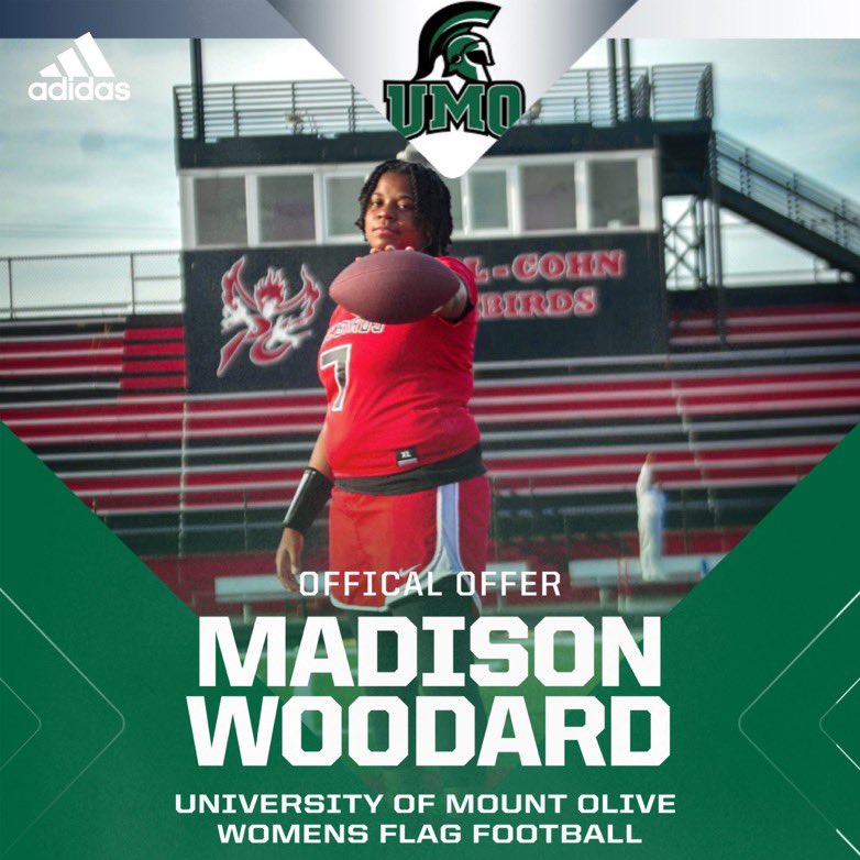 Madison Woodard (@madisonw_0) on Twitter photo After a great conversation with <a href="/CoachJamesUMO/">Coach James, CSCS, CNC</a> I’m beyond blessed to receive my first flag football offer from The University of Mount Olive <a href="/Coachbally31/">Kenneth Miller</a> <a href="/NatlPlaymkrsAca/">NatlPlaymkersAcademy</a> After a great conversation with <a href="/CoachJamesUMO/">Coach James, CSCS, CNC</a> I’m beyond blessed to receive my first flag football offer from The University of Mount Olive <a href="/Coachbally31/">Kenneth Miller</a> <a href="/NatlPlaymkrsAca/">NatlPlaymkersAcademy</a>