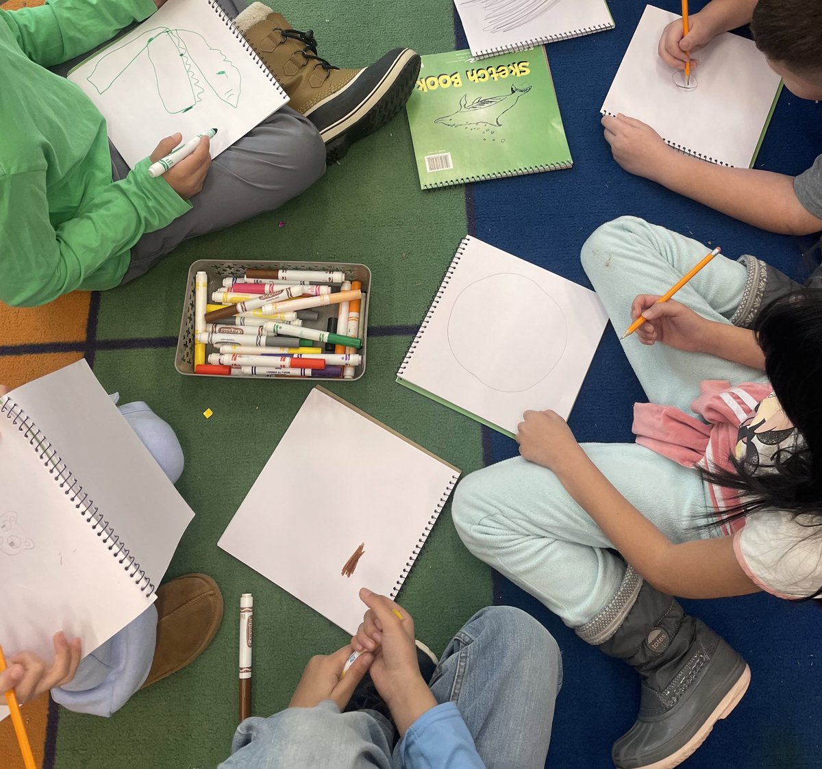 using our sketchbooks to brainstorm ideas and put our ideas on paper, soon these blank pages will be filled!