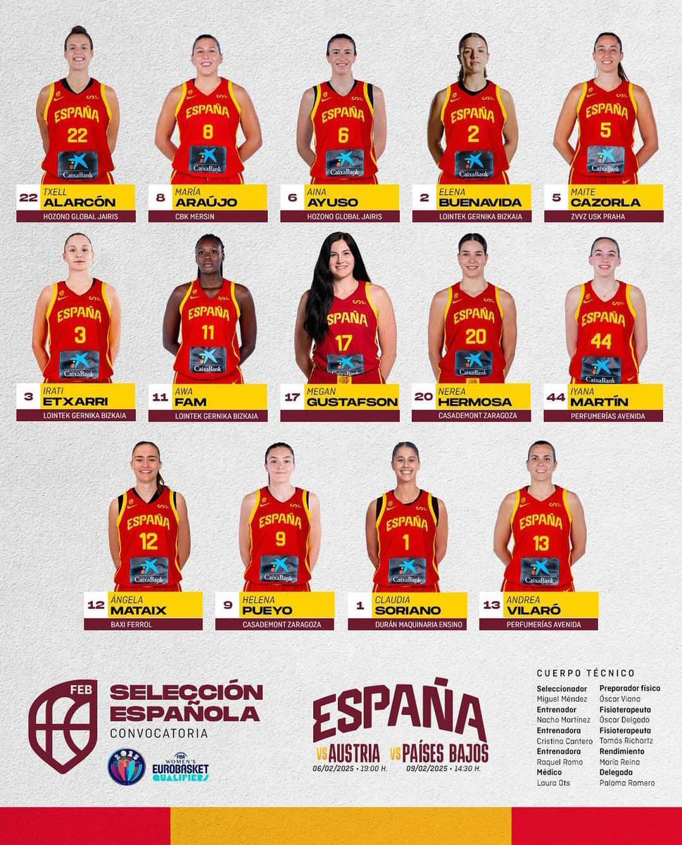 Enhorabona, <a href="/txellalarcon12/">Txell Alarcón</a>! 👏🏻

Des del club, volem felicitar la Txell, qui va començar la seva trajectòria amb nosaltres, per la seva convocatòria a la selecció absoluta <a href="/BaloncestoESP/">Baloncesto España</a>, de cara als partits classificatoris per a l'#EuroBasketWomen 2025.

#SafaClaror #ForçaSafa