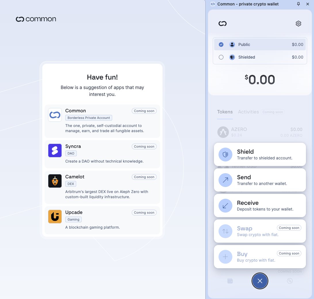 Ever tried a private crypto wallet like Common Wallet?

I just tried out Aleph Zero’s EVM self-custody wallet, it gives you complete control of your assets while enabling fast and private transactions.

Here’s what you can do with V1:

- Create wallets with both public and