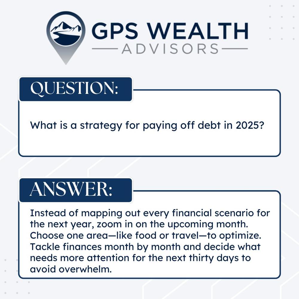 GPS_Wealth's tweet image. If your financial resolutions for 2025 include paying off debt, consider creating a month-by-month strategy!

#FinancialResolutions #FinancialAdvisor #FinancialPlanner
