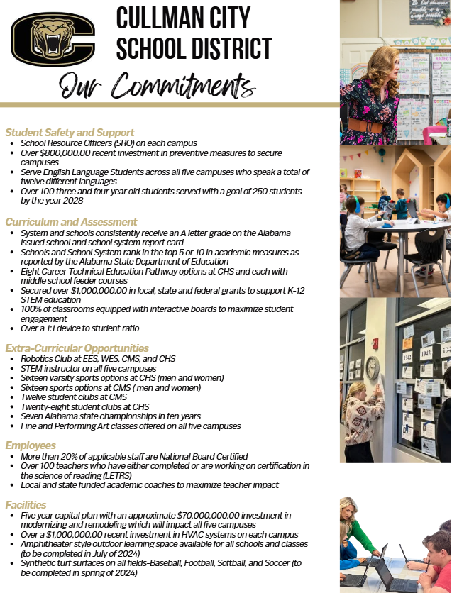 kkallhoff's tweet photo. Happy #SchoolChoiceWeek Here is a reminder of why @BOECullmanCity is a top choice for your child's education. @SSA_Supers @AlaSchoolBoards @AlabamaAchieves https://t.co/IEQIHwEeBi