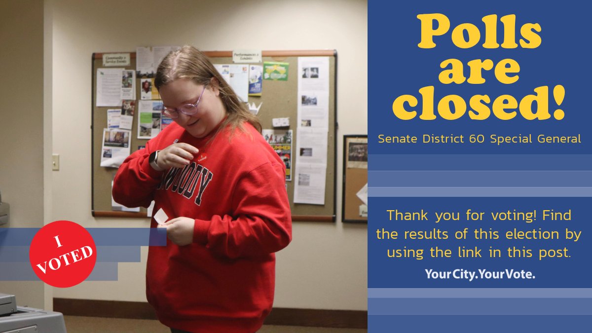 VoteMpls's tweet image. Polls are now closed for the Senate District 60 Special General Election! Thank you for voting. Find the results by visiting the following link: vote.minneapolismn.gov/results-data/e…