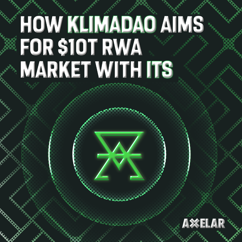 axelar's tweet photo. Discover proven strategies and actionable insights that have helped @KlimaDAO achieve a multichain token strategy using Axelar's Interchain Token Service (ITS). Get the ebook now!