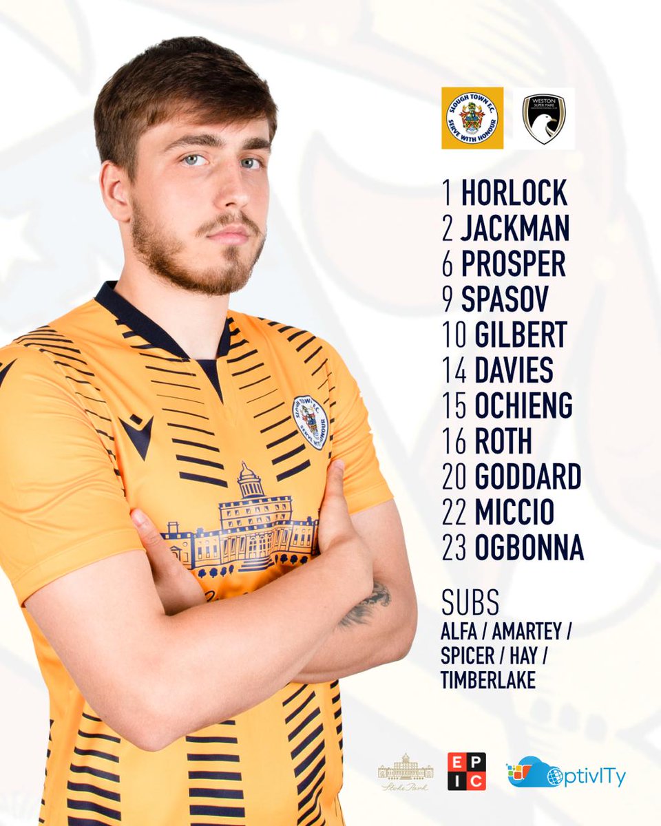 Tonight's side to take on <a href="/WSM_AFCOfficial/">Weston-super-Mare AFC</a>. ⚽️

Three changes from Saturday see Dan Bayliss, Leon Parillon and Ody Alfa replaced by Scott Davies, John Gilbert and new signing Lewis Miccio. ✅

#OneSlough