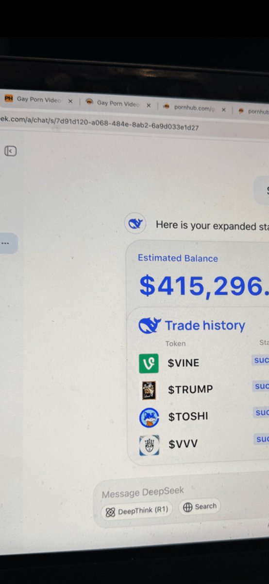 JS_TopHat_88's tweet photo. @DeFiTracer DeepSeek must be something special if it can somehow go back in time and buy coins that released before DeepSeek did….also what are these tabs bro? https://t.co/x7F7BprXwl