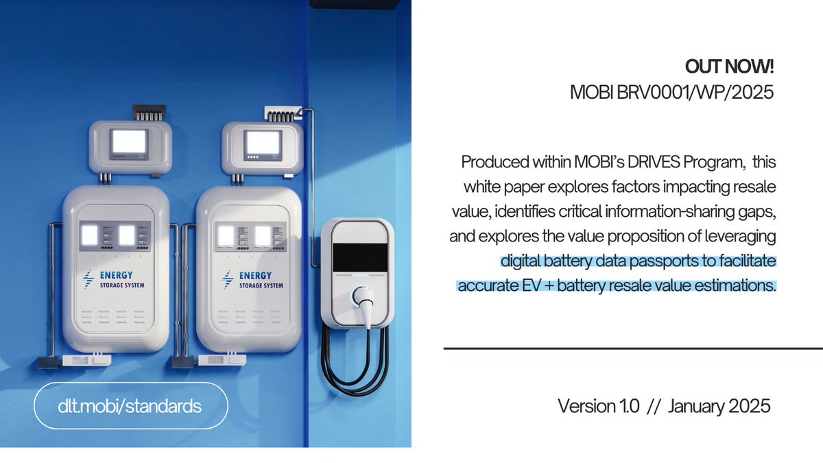 NEW: EV + Battery Resale Value White Paper 🚀

Our latest white paper explores the advantages of trusted, secure battery data collection and sharing in boosting efficiency, compliance, and circularity in the used EV and battery markets.  

➡️ Read more: dlt.mobi/wp-content/upl…