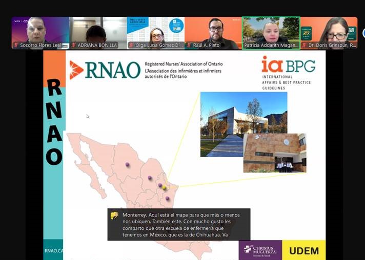 En la Reunión del Consorcio con la <a href="/RNAO/">RNAO</a>, México presenta sus avances académicos en la BPSO, liderados por Patricia Magaña, decana de la Escuela de Enfermería CM-UDEM.

Agradecemos a quienes impulsan la enfermería basada en evidencia en nuestro país. ¡Sigamos avanzando juntos!🏆