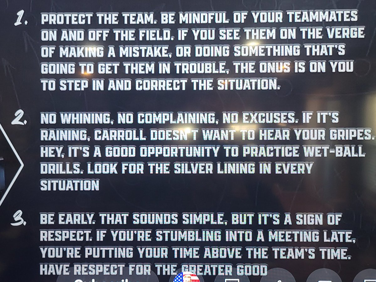 Pete Carroll's team rules!! Should be LIFE RULES!!