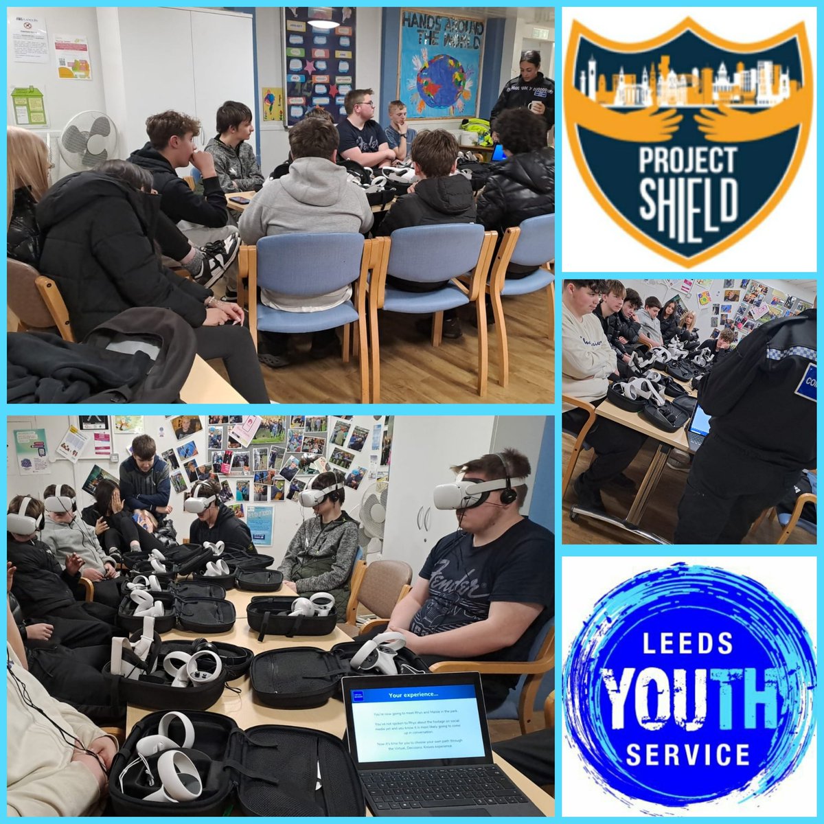 YouthServiceLCC's tweet photo. Big #THANKYOU as always @WYP_PCSOLouise @ for delivering another brilliant session. This time #Youngpeople from #Wetherby had the chance to use the VR Headsets, learning about the risks of #knifecrime &amp; the #impact of our decisions 

#Youthwork
#ProjectShield
#Partnership https://t.co/wQgZqSRXjU
