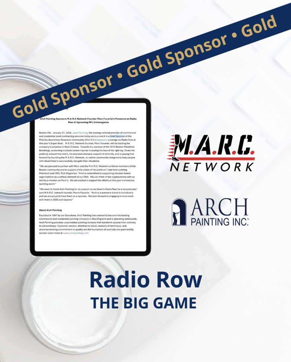 MARCNetworkInc's tweet image. 🔥 We’re heading to RADIO ROW thanks to the incredible support of Arch Painting Inc! 🔥

The road to #SuperBowlLIX just got even bigger, and we couldn’t do it without our amazing Gold Sponsor.

#SuperBowlLIX
#ChiefsKingdom
#FlyEaglesFly