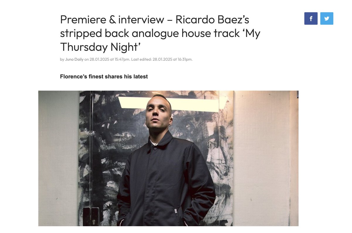 Excited for Ricardo Baez's debut LP Tutto Passa out on Live At Robert Johnson this Friday (vinyl &amp; digital). Check out the <a href="/Junorecords/">Juno Records</a> interview with Ricardo Baez, along with the premiere of the "stripped back analogue house track", 'My Thursday Night'.

juno.co.uk/junodaily/2025…