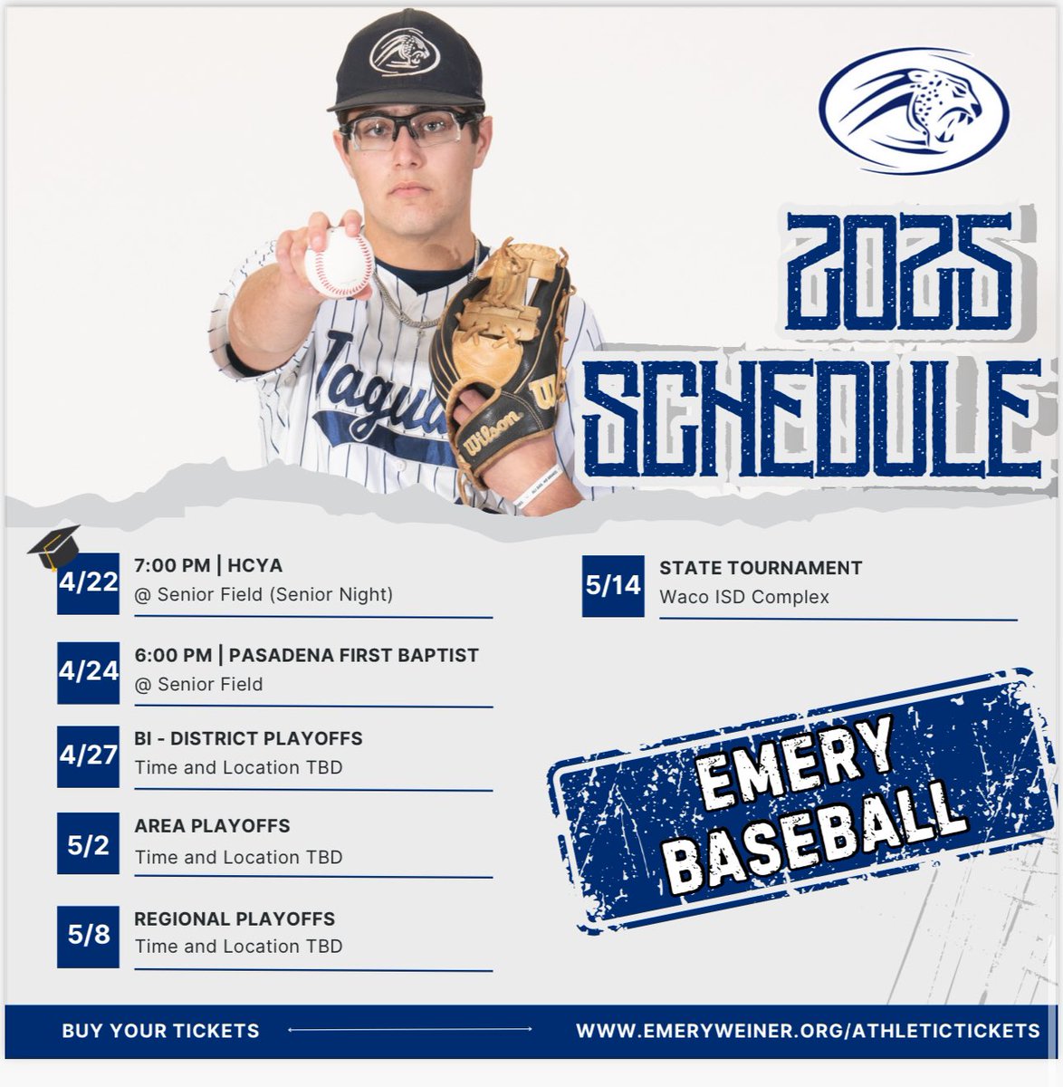 EmeryBaseball's tweet image. Emery Baseball 2025 Schedule

#ControlThePACE