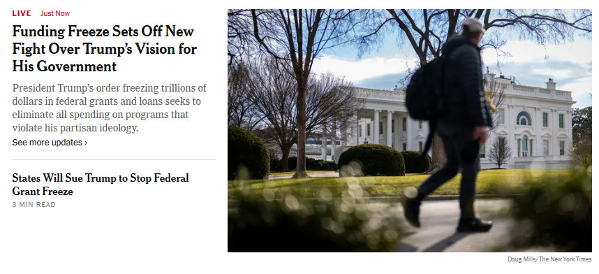 The media keeps failing. They're describing Trump commandeering the power of the purse as a kind of political squabble, a funding fight akin to budget negotiations.  

It is an AUTHORITARIAN POWER GRAB. Trump DOES NOT HAVE THE AUTHORITY TO DECIDE WHO GETS MONEY FROM CONGRESS.
