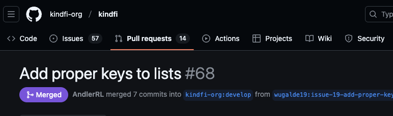 wugalde19's tweet photo. PRs merged: 1/3
I am grateful to the @KindFi_W3 team for trusting and letting me contribute to this project
Hopefully, this is the first PR of many
What a way to start the #ODBoost
@OnlyDust_com https://t.co/g5qO3DytzU