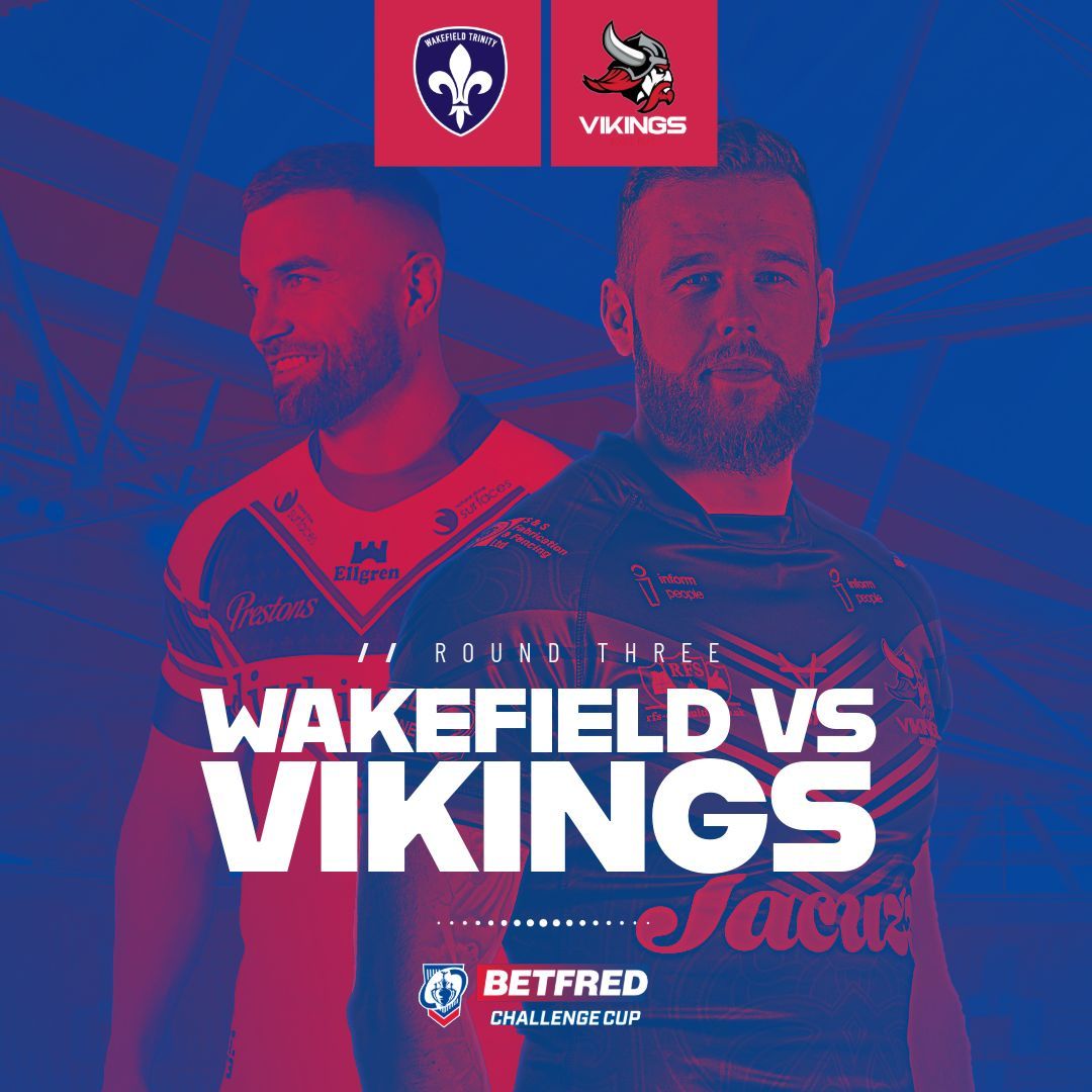 ROUND 3 CHALLENGE CUP INFO CONFIRMED 

🆚️ Goole Vikings' Betfred Challenge Cup Third Round tie will now be played at the DIY Kitchens Stadium in Wakefield on Saturday, 8th February, at 3:00pm

📖 Read more: buff.ly/3WAEmFy

#UTV 🔴⚫️