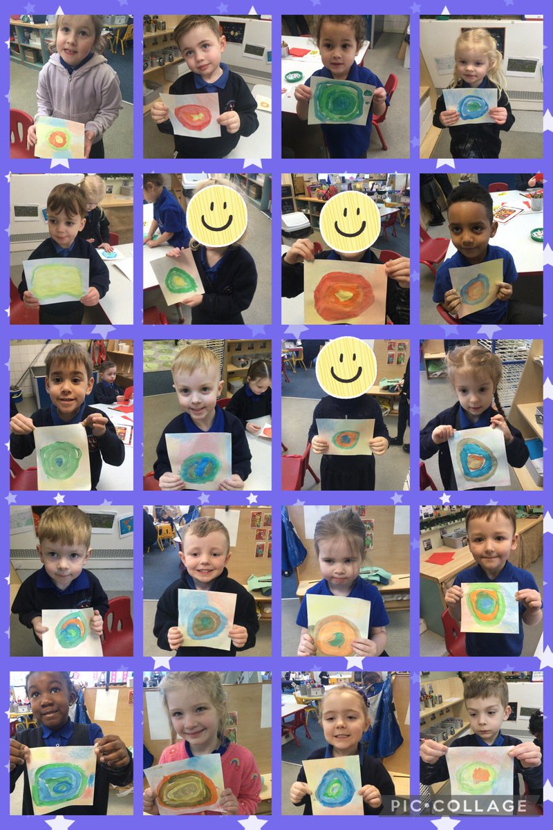 We’ve been exploring the artwork of Kandinsky &amp; created our own planet paintings. We mixed colours to create different shades, painted in circular motions&amp;used chalk to blend&amp;smudge the backgrounds! Fabulous artwork everybody 👏🏼🌍🪐💫
#LoveLearnLive
#STMEYFS 
#STMArt