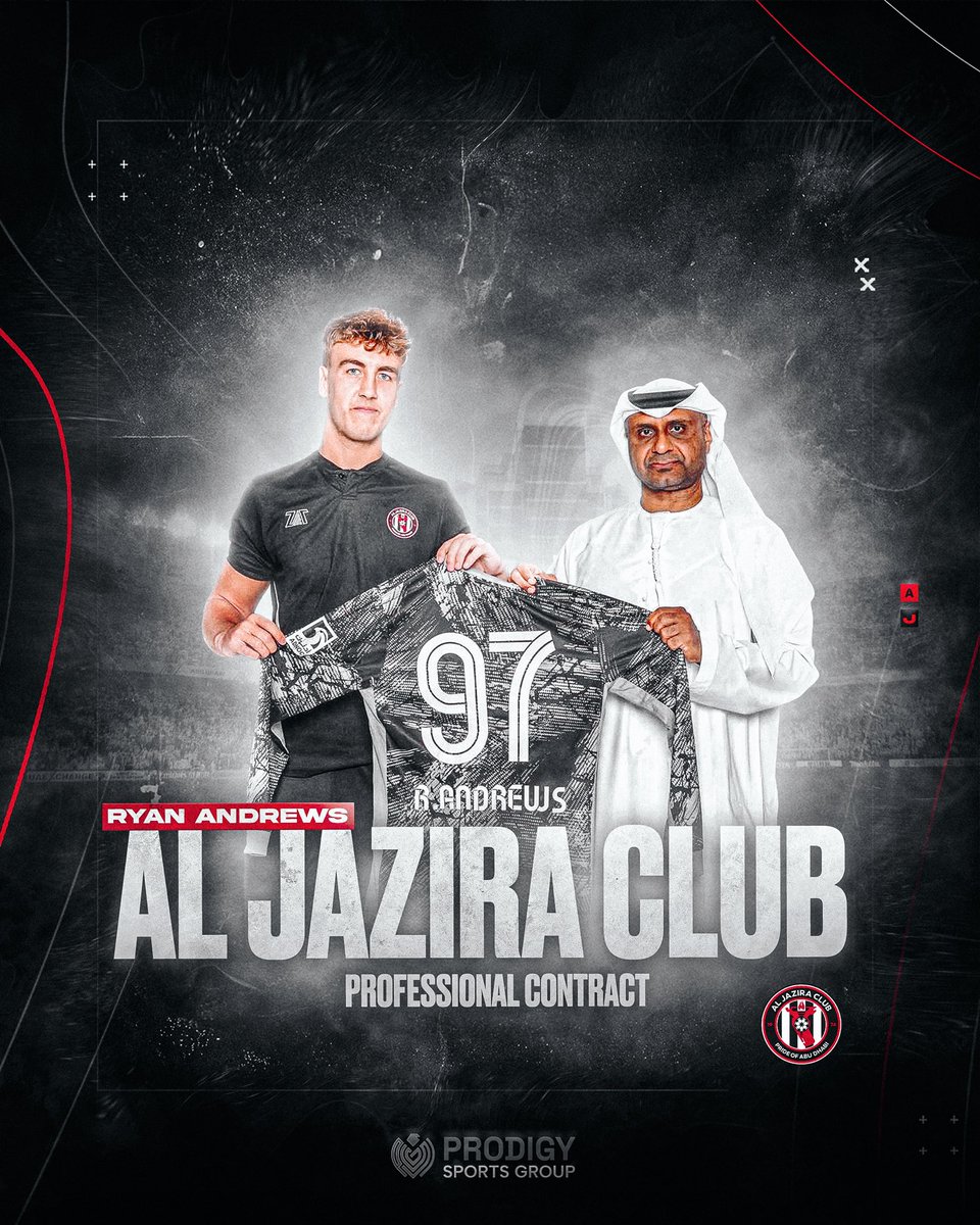 prodigysprtsgrp's tweet photo. Ryan Andrews X @AlJaziraFC_EN ✍️

Congratulations Ryan on signing your first professional contract with Al Jazira Club  ⚪️⚫️

Fully deserved 👏

-

#ProdigySportsGroup
#InYourCorner https://t.co/Ld9AjBEfMX