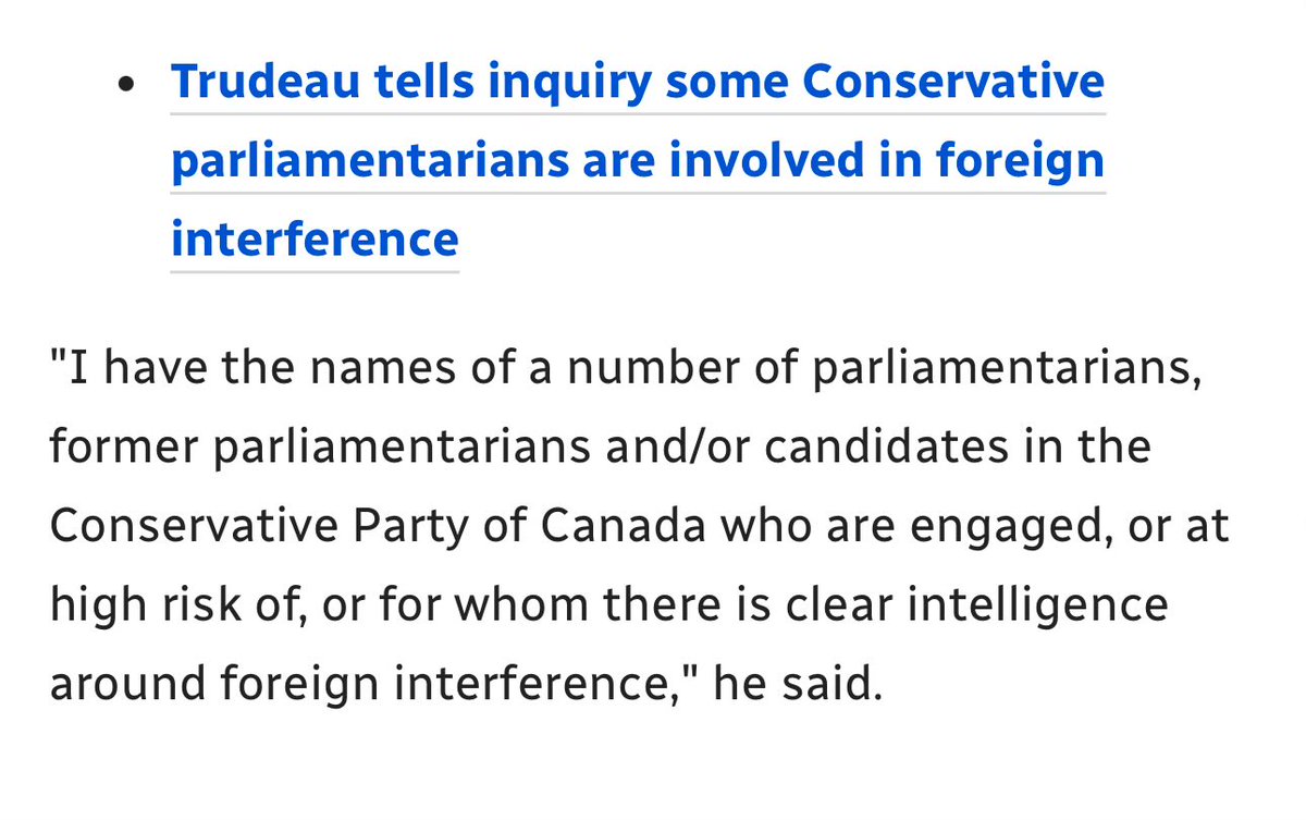So the only damning conclusion from the Hogue Inquiry into foreign interference is that Justin Trudeau perjured himself during his testimony on October 16 in order to attack Poilievre.
