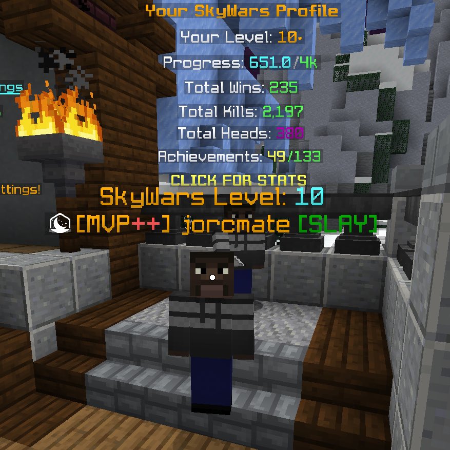 肩を揺さぶりながら、星 10 個を押してください #hypixelskywars