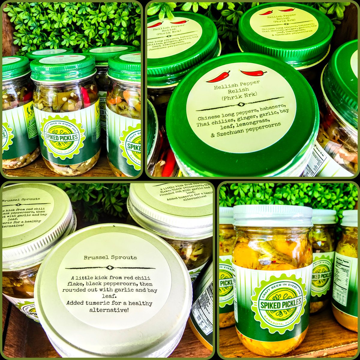ChefChipEnglish's tweet image. NEW PRODUCT ALERT!!!
Come visit us this week and check these new products out!

Hellish Relish - Thai chilis, habanero, jalapeno, Chinese long peppers, Szechuan peppercorns, lemongrass, garlic, ginger, bay leaf. 

Brussel sprouts - tumeric, red chili flakes, celery seed,  garlic