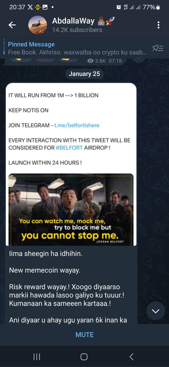 cilmi_must8708's tweet photo. @Abdallawey Abdalow dadka kadaa coinanka scam ka ah ee lacagta aad kaga qasaarinayso ficilkaaga iyo hadalkaagu ha islahaado bro cion cidii malgashatay wuu ku daayay lacagtii an galinay way ina daysa 

Lkn Digniin Ustaad Abdullah isha halagu hayo👀👀👀👀👀👀👀 https://t.co/kgMpM0pzkV