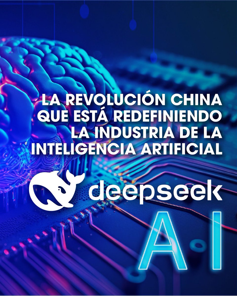 Capitalsoftwar3's tweet photo. DeepSeek IA: Redefiniendo la Inteligencia Artificial  China sigue liderando el avance en IA con DeepSeek, una tecnología revolucionaria que está transformando la industria.🔍 puedes ver mas en nuestras redes: https://t.co/ksPNRJtc3Q
#cs #China #AI #DeepSeekR1 https://t.co/55IznLX3f5