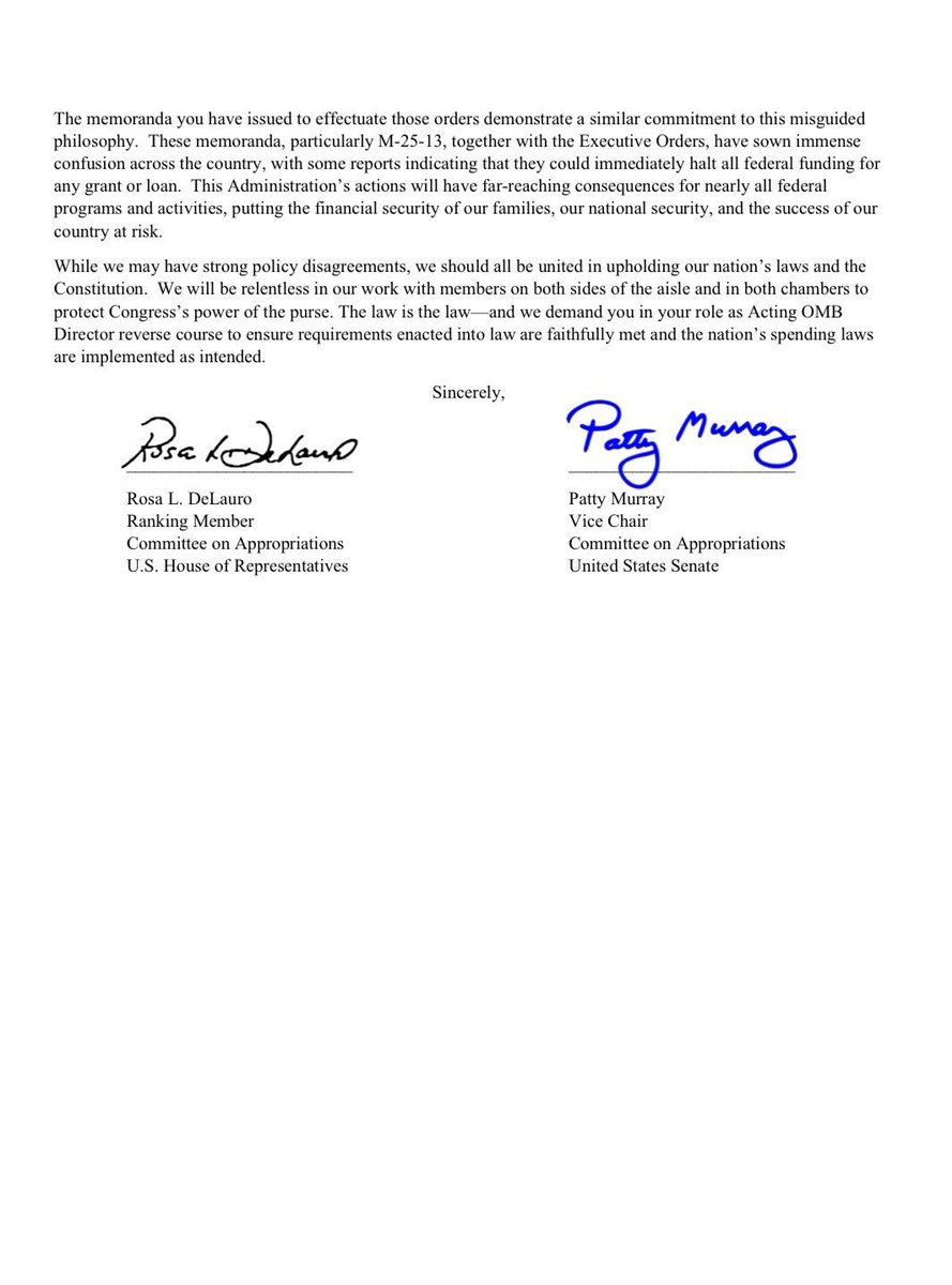 MuellerSheWrote's tweet photo. NEW: Appropriations democrats sound the alarm bells on the impoundment crisis trump created when he blocked congressionally appropriated money. https://t.co/eSug2gRaqY