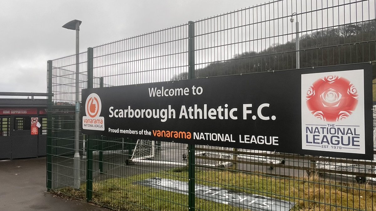 In Scarborough, North Yorkshire at the Flamingo Land Stadium!  My 1st visit.

It’s Scarborough Athletic vs Chorley in the <a href="/TheVanaramaNL/">#killrecky</a> North.

Chorley is the <a href="/CommonsSpeaker/">House of Commons Speaker</a>’s constituency! <a href="/LindsayHoyle_MP/">The Rt Hon Sir Lindsay Hoyle MP</a> 

#SAFC #BORO #Seadogs #Scarborough

<a href="/safc/">Scarborough Athletic FC</a> <a href="/chorleyfc/">Chorley FC</a> <a href="/chorleyawaydays/">Chorley awaydays</a>