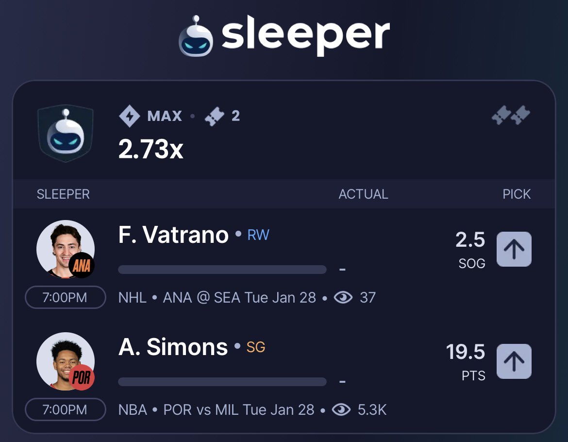 NotADocBets's tweet image. Sleeper 2-pick 

#DocsLocks #NBA #NHL #SleeperPicks #BettingTwitter #BettingX #sportsbets