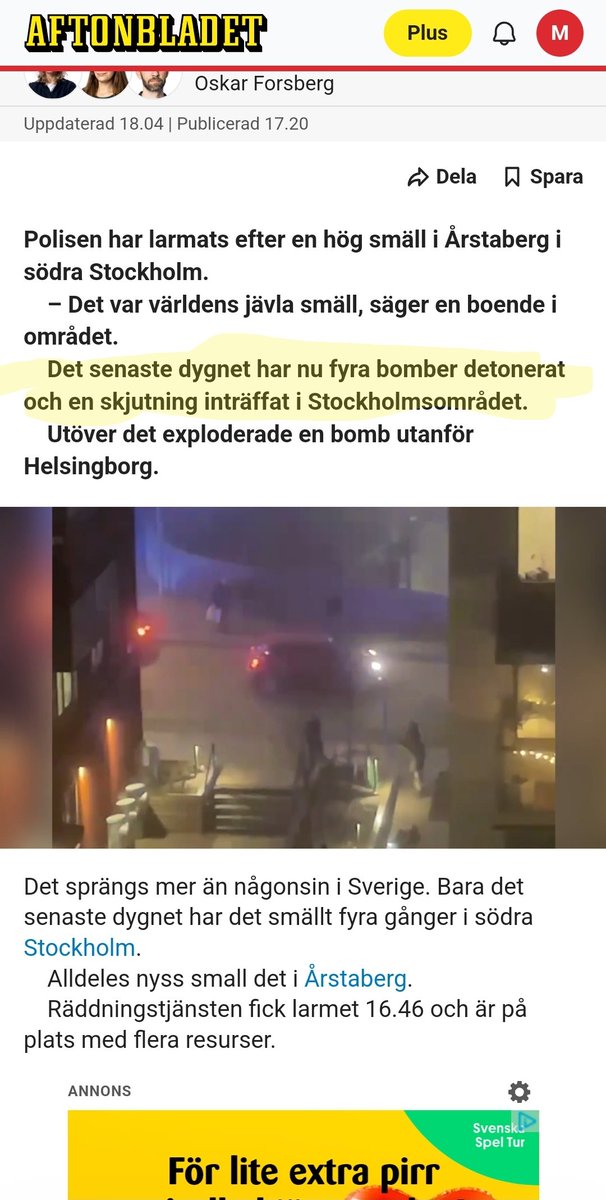 Kiev har haft 3 bombanfall mot sig i år..
1/1,  3/1 och 18/1

Stockholm har haft fyra bombattentat IDAG