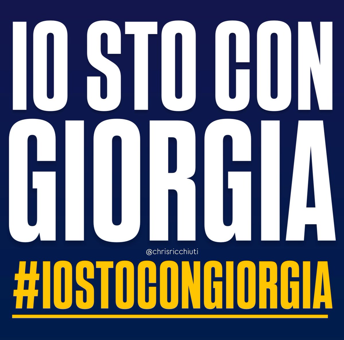 ChrisRicchiuti's tweet photo. Senza se e senza ma, #iostoconGIORGIA.
Voi? 🔥 https://t.co/3oD9TvAnjH