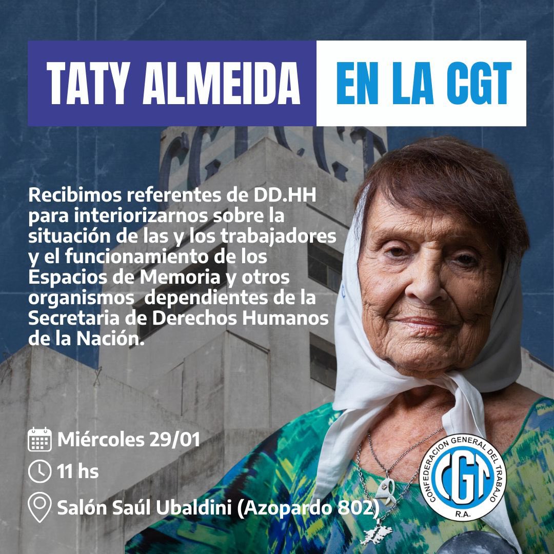 La CGT se reúne con referentes de DD.HH. y podría aportar para sus sostenimiento en la emergencia
