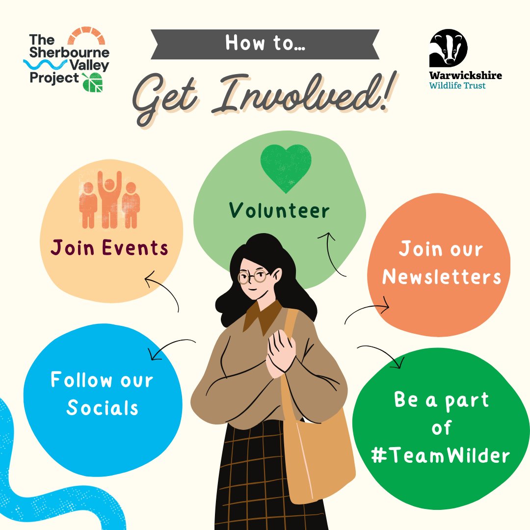 Get involved with The Sherbourne Valley Project! 🌿 Join events, volunteer, follow us on socials &amp; be part of #TeamWilder. Together, we can bring nature back to Coventry! 💚 Learn more: sherbournevalley.co.uk/get-involved #RiverSherbourne #ActForNature #communityengagementday
