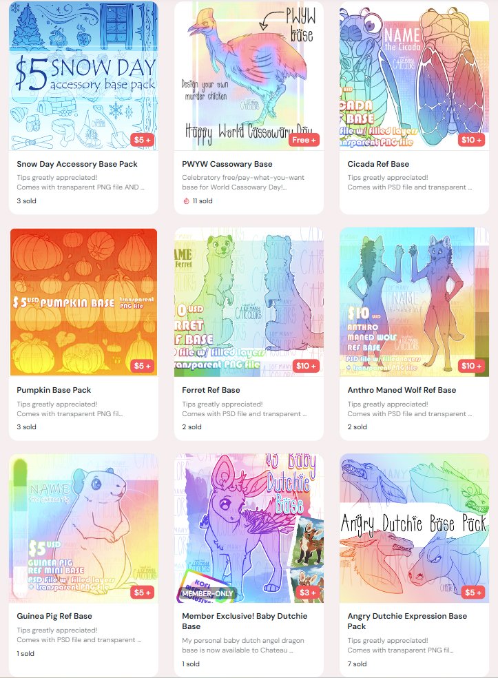 Cat0fManyC0l0rs's tweet photo. Affordable bases and more in the Kofi store! Check out my stuff here: https://t.co/IREcYeEI0t https://t.co/d05tN7EpCu