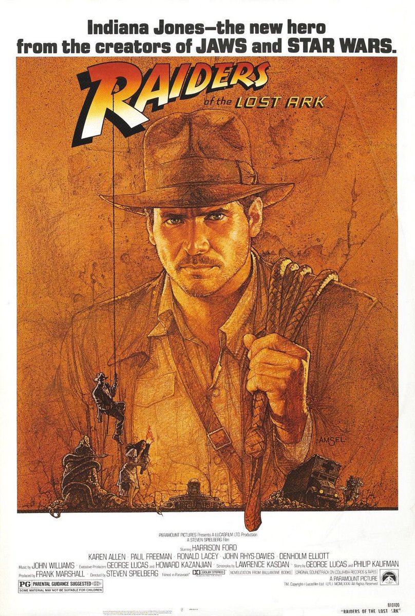 Plutospitter1's tweet photo. In Raiders of the Lost Ark (1981), Harrison Ford improvised the iconic scene where he shoots the swordsman. Ford was sick with dysentery and too tired to perform the planned swordfight! https://t.co/SSOz30s0xs
