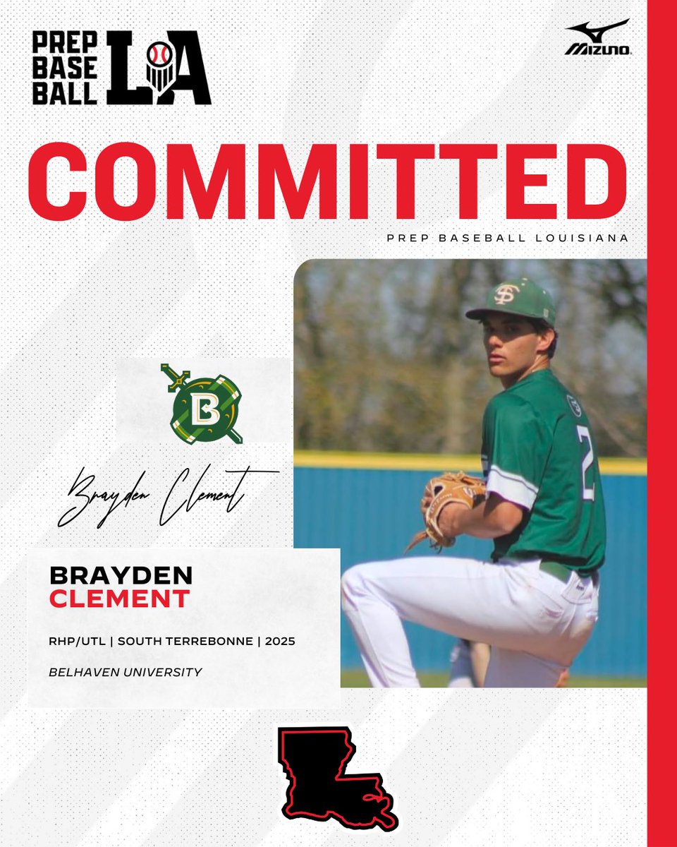 Congratulations to 2025 Brayden Clement (South Terrebonne HS) on his commitment to Belhaven University. Clement is the 4️⃣6️⃣th commit from our Top Prospect Games last summer. #BeSeen

<a href="/AlexArmandPBR/">Alex Armand</a> | <a href="/Tyler__Leary/">Tyler Leary</a> 

👤 loom.ly/wr0E3ZA