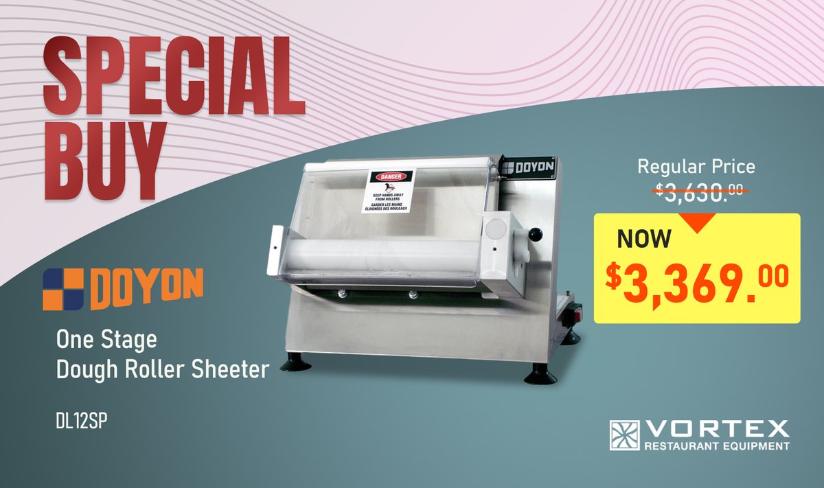 🎉 Special Buy Alert! 🎉
Streamline your dough prep with the Doyon Dough Roller Sheeter DL12SP—designed for perfect, uniform results for your baked items. Now available at an unbeatable special price!
Hurry, limited stock! 💥
➡️ shorturl.at/nqG1P
#BakeryTools #DoughRoller