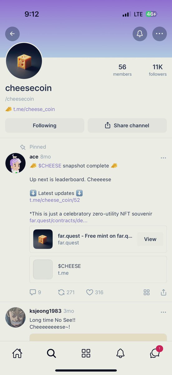 yaas_fx's tweet photo. ایشون ۸ماه قبل اسنپشات nft پنیر گرفته که توکن #Cheesse بده
ظاهرا مرده
گشتم پیجش رو پیدا کردم
#ریتوییت کنید بیاد بگه که نمرده
What happened? What is the update?
@startupoppa https://t.co/AwGPhP7M5U