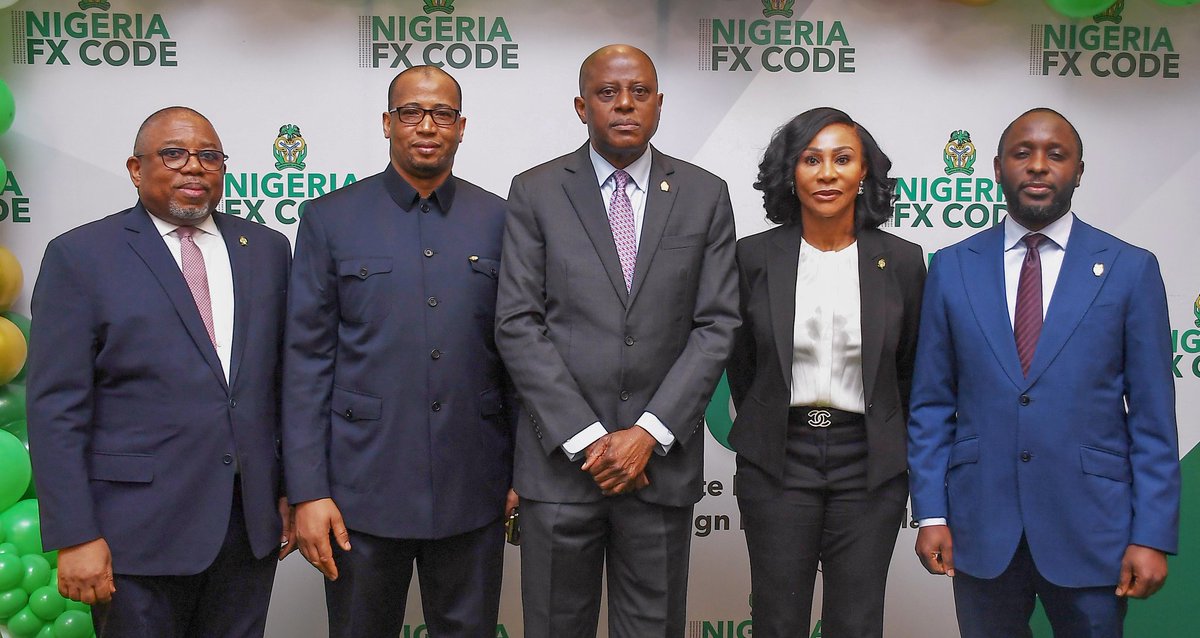 cenbank's tweet photo. #CBNFCode #CBN Governor Olayemi Cardoso has launched the Nigeria Foreign Exchange Code (FX Code), emphasising integrity, fairness, transparency and efficiency as critical pillars for Nigeria's economic growth and stability. https://t.co/LAs8kHt4ui