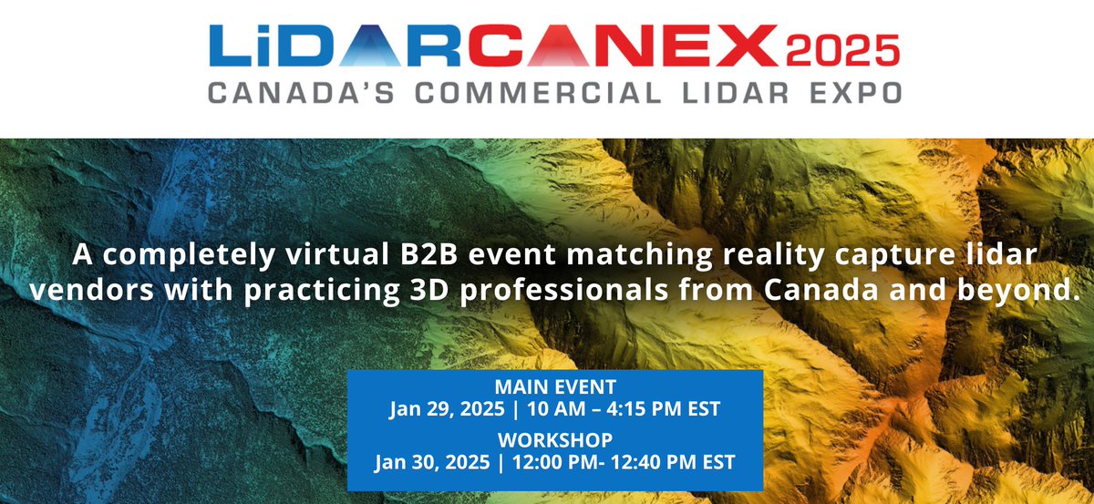 Last chance! Get your FREE ticket for #LidarCANEX2025 tomorrow, January 29! Don’t miss out on cutting-edge #Lidar technology, expert talks, and networking with industry leaders. 

Claim your spot now! buff.ly/4a7vgpn