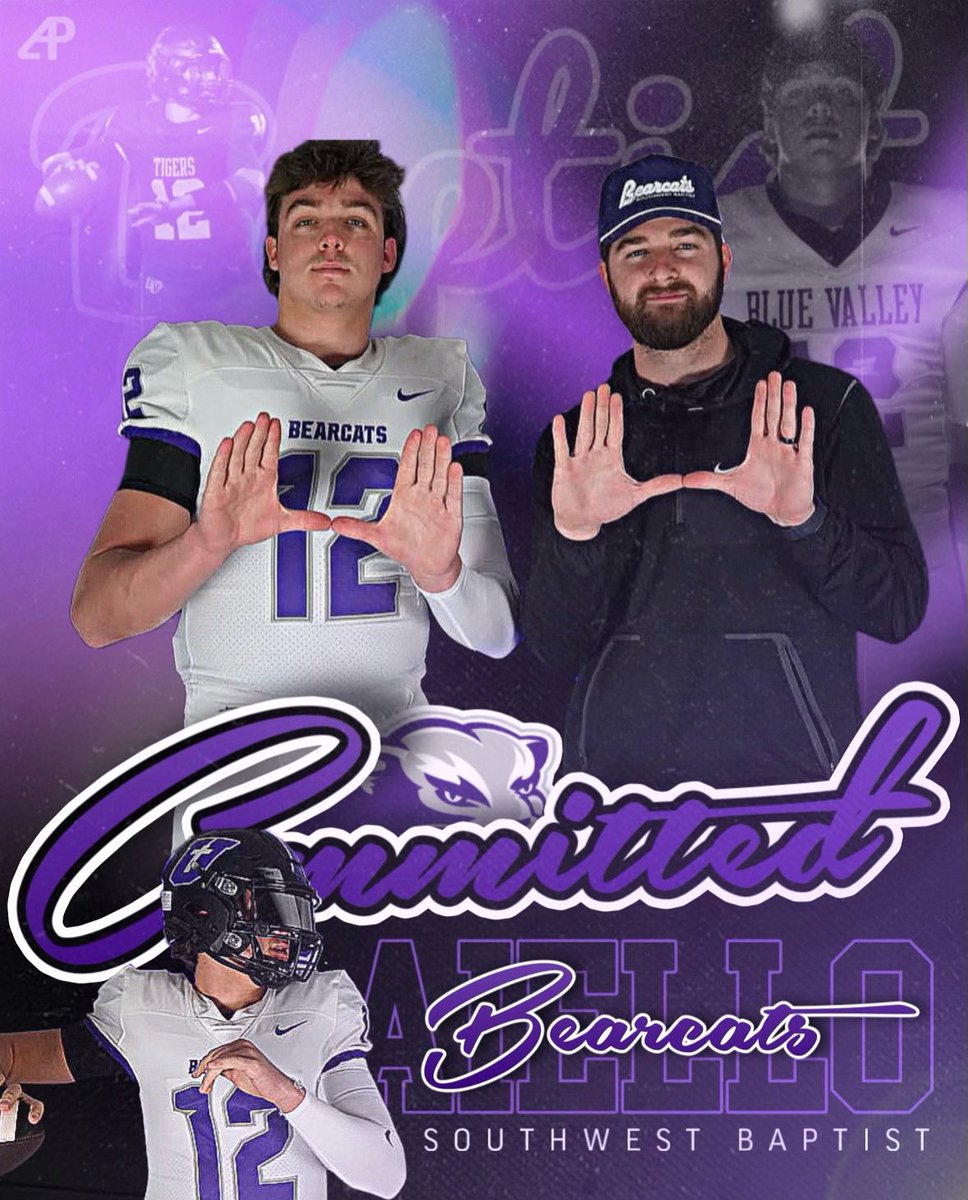 Christopher Aiello (@chrisxaiello) on Twitter photo Blessed to say I have decided to continue my academic and athletic career at Southwest Baptist University. Thank you to my parents, coaches, teammates, and friends who have helped me along this way. Cannot wait to begin this new journey. #sicem
<a href="/Coach_Claborn/">Coach Logan Claborn</a> <a href="/Coach_Clardy/">Robert Clardy</a> Blessed to say I have decided to continue my academic and athletic career at Southwest Baptist University. Thank you to my parents, coaches, teammates, and friends who have helped me along this way. Cannot wait to begin this new journey. #sicem
<a href="/Coach_Claborn/">Coach Logan Claborn</a> <a href="/Coach_Clardy/">Robert Clardy</a>