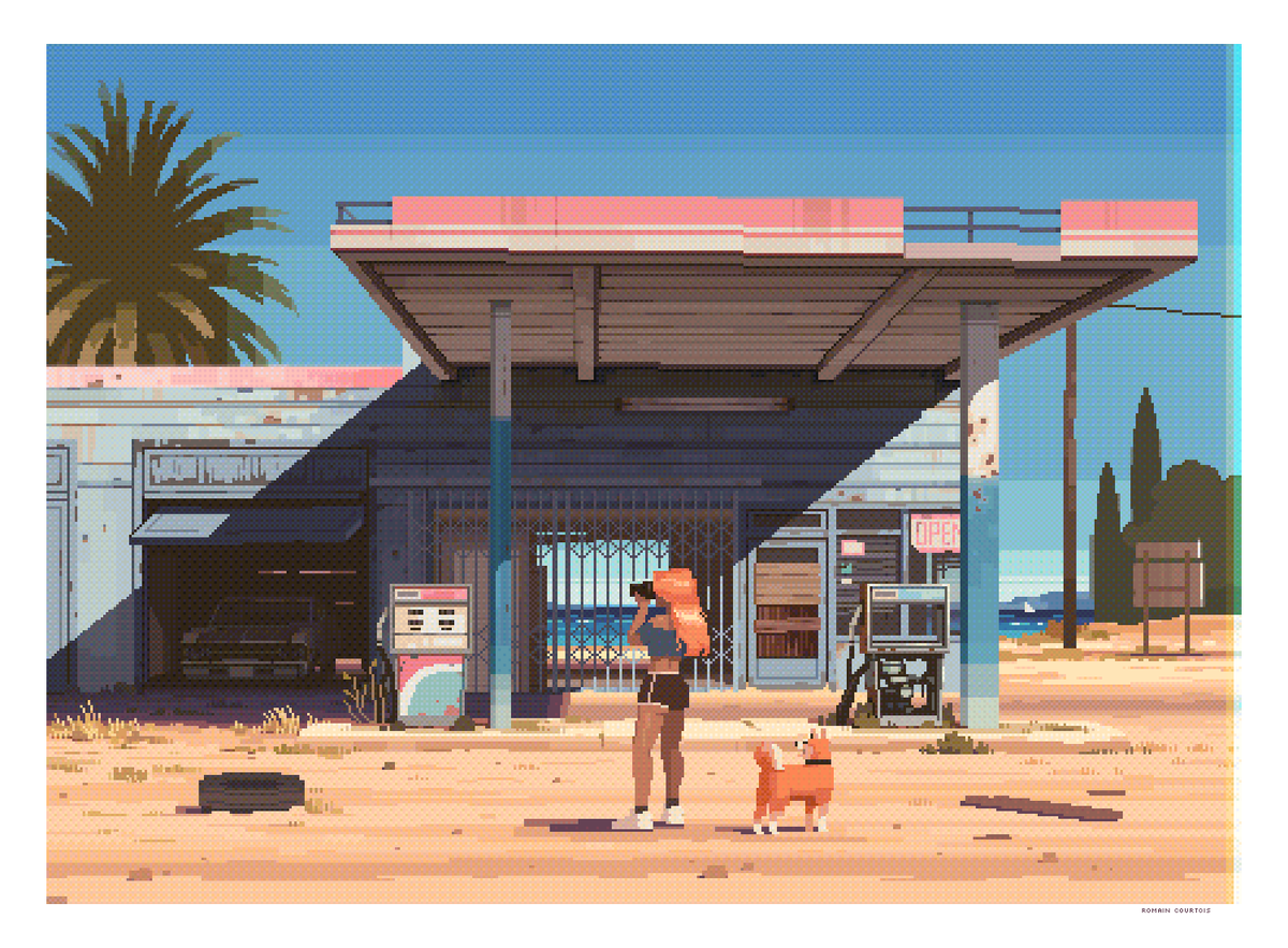 Rcmedy's tweet photo. Listed on @foundation (link below)
'Abandoned Gas Station' (2021)
2994x2202 pixels 
#pixelart https://t.co/0SuKVqnbx1